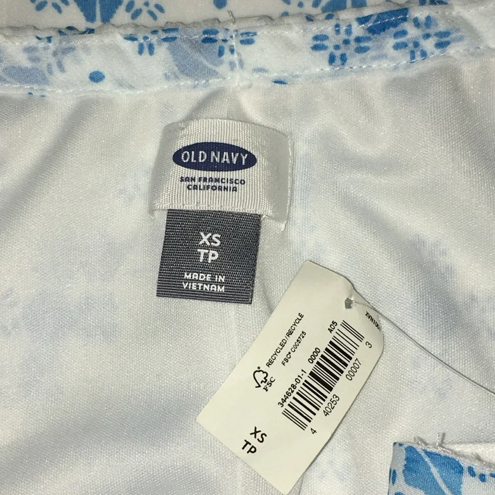 NWT Old Navy Geometric Print White Blue Long Maxi Dress - Women’s XS - Picture 11 of 12